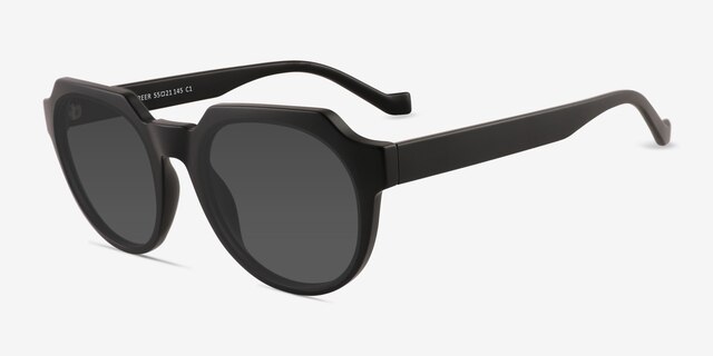 Greer Matte Black PlasticSunglass Frames from EyeBuyDirect, Angle View