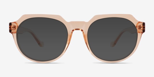 Greer Clear Champagne PlasticSunglass Frames from EyeBuyDirect, Front View
