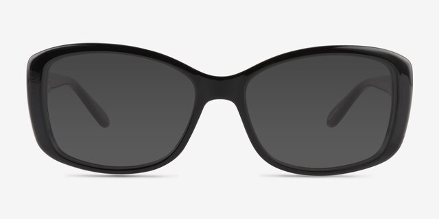 Frankie Black PlasticSunglass Frames from EyeBuyDirect, Front View