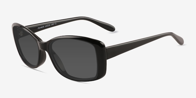 Frankie Black PlasticSunglass Frames from EyeBuyDirect, Angle View