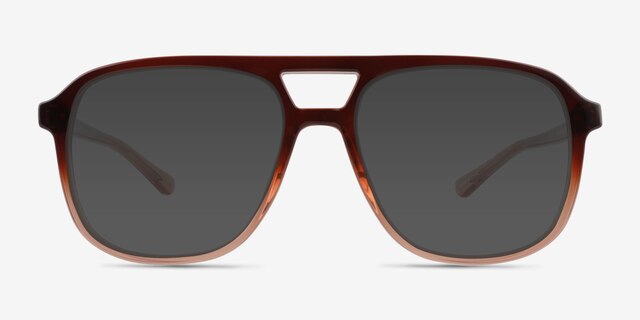 Skylar Gradient Brown PlasticSunglass Frames from EyeBuyDirect, Front View