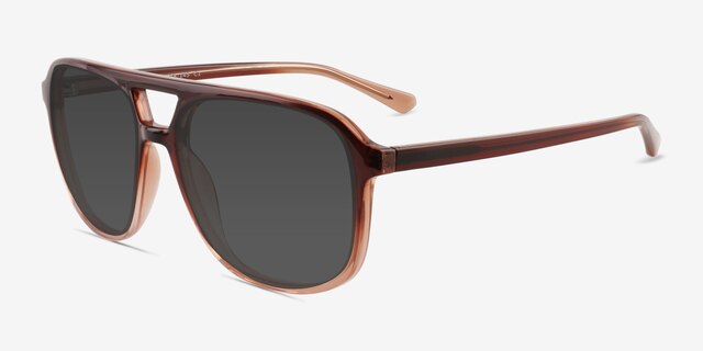 Skylar Gradient Brown PlasticSunglass Frames from EyeBuyDirect, Angle View