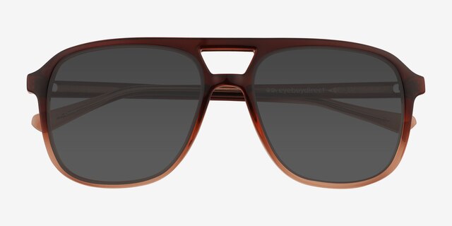 Skylar Gradient Brown PlasticSunglass Frames from EyeBuyDirect, Closed View