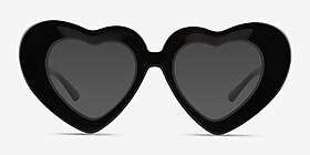 Tenderheart Noir Acétate Soleil de Lunette de vue d'EyeBuyDirect, Vue de Face