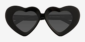 Tenderheart Noir Acétate Soleil de Lunette de vue d'EyeBuyDirect, Vue Rapprochée