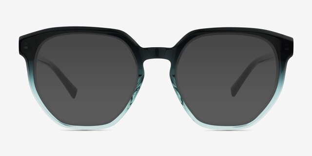 Pelagic Black Green AcetateSunglass Frames from EyeBuyDirect, Front View