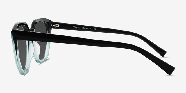 Pelagic Black Green AcetateSunglass Frames from EyeBuyDirect, Side View