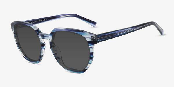 Striped Blue Pelagic -  Acetate Sunglasses