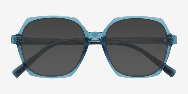 Froth Blue PlasticSunglass Frames from EyeBuyDirect, Closed View