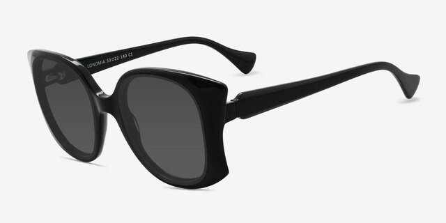 Lonomia Black AcetateSunglass Frames from EyeBuyDirect, Angle View