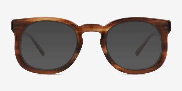 Averill Striped Brown AcetateSunglass Frames from EyeBuyDirect, Front View