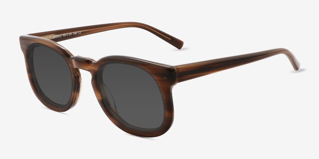 Averill Striped Brown AcetateSunglass Frames from EyeBuyDirect, Angle View