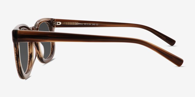 Averill Striped Brown AcetateSunglass Frames from EyeBuyDirect, Side View