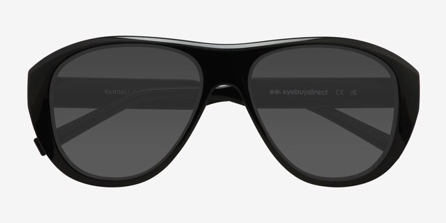 Randall Black Eco-friendlySunglass Frames from EyeBuyDirect, Closed View