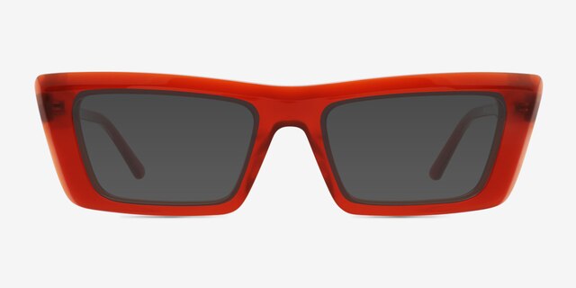 Clarke Red AcetateSunglass Frames from EyeBuyDirect, Front View