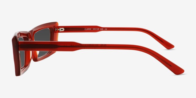 Clarke Red AcetateSunglass Frames from EyeBuyDirect, Side View
