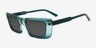 Clarke Green Blue AcetateSunglass Frames from EyeBuyDirect, Angle View