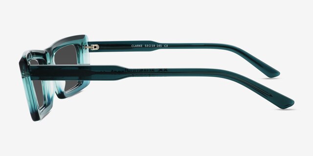 Clarke Green Blue AcetateSunglass Frames from EyeBuyDirect, Side View