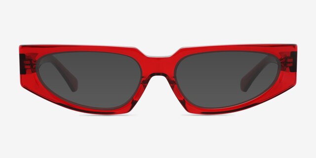 Cooke Red AcetateSunglass Frames from EyeBuyDirect, Front View