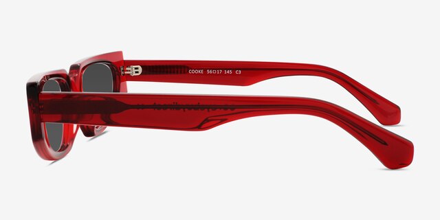 Cooke Red AcetateSunglass Frames from EyeBuyDirect, Side View