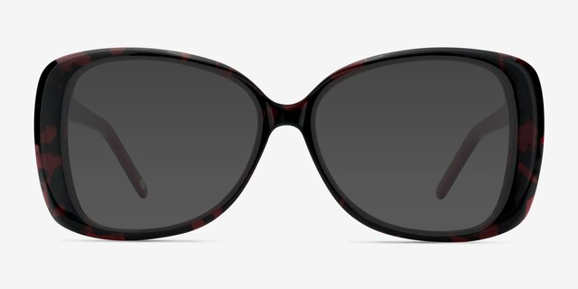 Marilyn Black Red AcetateSunglass Frames from EyeBuyDirect, Front View