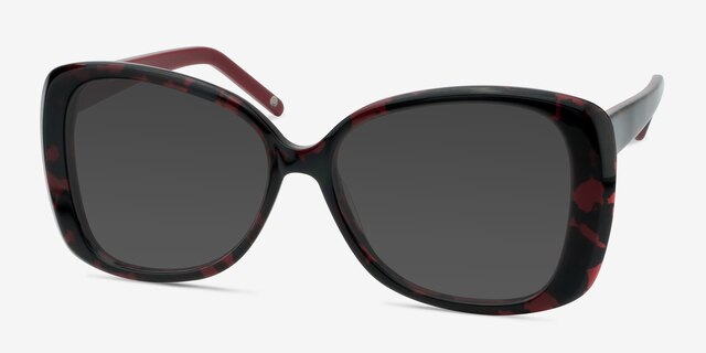 Marilyn Black Red AcetateSunglass Frames from EyeBuyDirect, Angle View