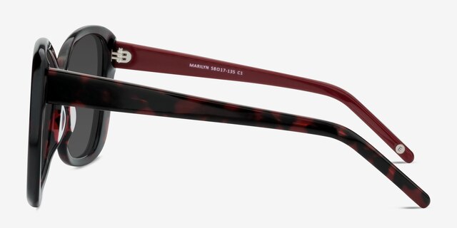 Marilyn Black Red AcetateSunglass Frames from EyeBuyDirect, Side View