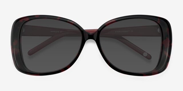 Marilyn Black Red AcetateSunglass Frames from EyeBuyDirect, Closed View