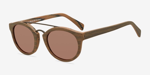 Enzo Brown & Striped Acetate-metalSunglass Frames from EyeBuyDirect, Angle View