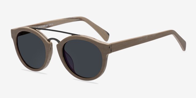 Enzo Light Brown Acetate-metalSunglass Frames from EyeBuyDirect, Angle View