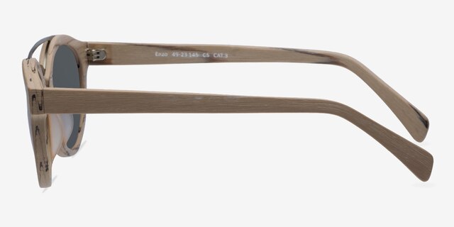 Enzo Light Brown Acetate-metalSunglass Frames from EyeBuyDirect, Side View