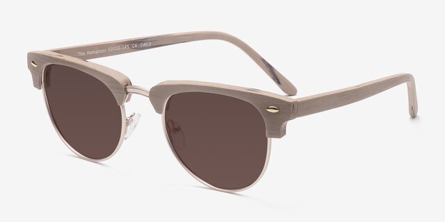 The Hamptons Oak & Silver Acetate-metalSunglass Frames from EyeBuyDirect, Angle View