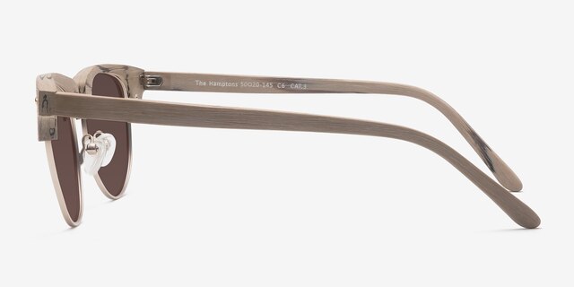 The Hamptons Oak & Silver Acetate-metalSunglass Frames from EyeBuyDirect, Side View