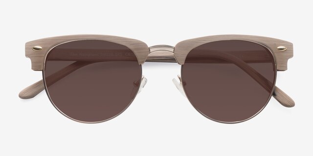 The Hamptons Oak & Silver Acetate-metalSunglass Frames from EyeBuyDirect, Closed View
