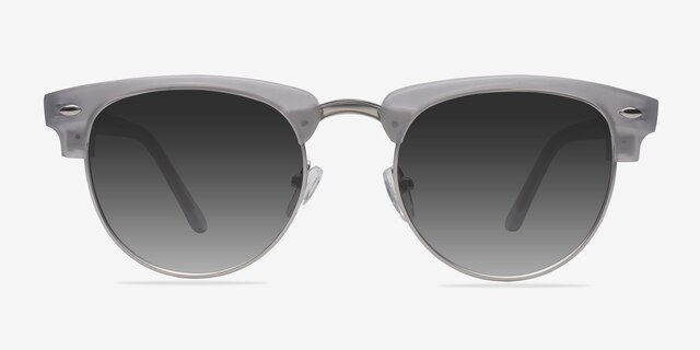 The Hamptons Clear Silver Acetate-metalSunglass Frames from EyeBuyDirect, Front View