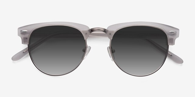 The Hamptons Clear Silver Acetate-metalSunglass Frames from EyeBuyDirect, Closed View