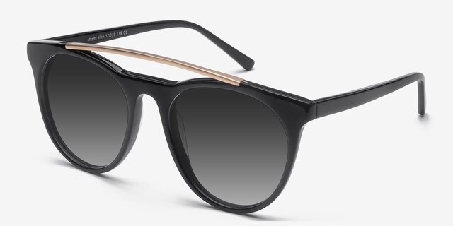 Miami Vice Black AcetateSunglass Frames from EyeBuyDirect, Angle View