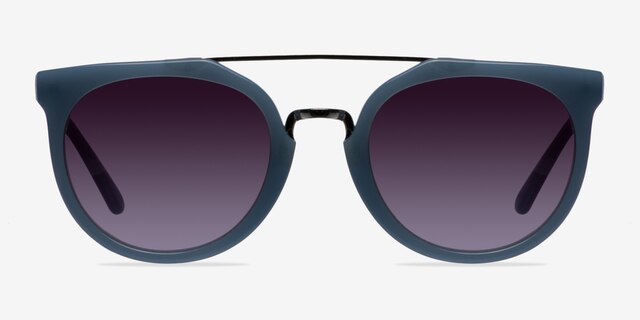 Bali Blue & Silver Acetate-metalSunglass Frames from EyeBuyDirect, Front View