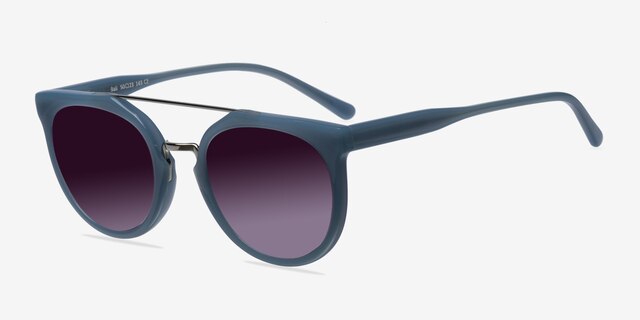 Bali Blue & Silver Acetate-metalSunglass Frames from EyeBuyDirect, Angle View