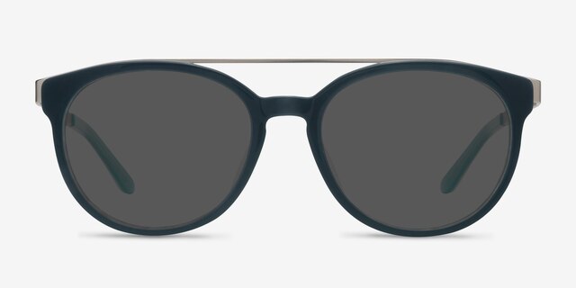 Morning Breeze Navy Silver Acetate-metalSunglass Frames from EyeBuyDirect, Front View
