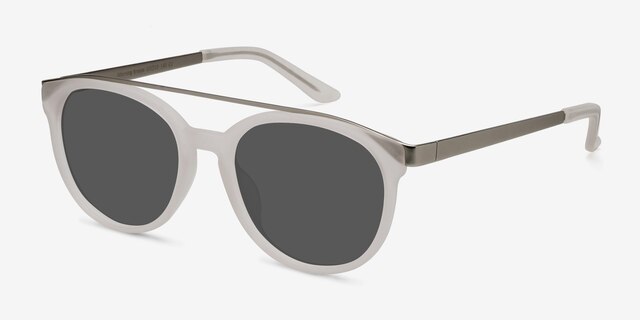 Morning Breeze Matte White Acetate-metalSunglass Frames from EyeBuyDirect, Angle View