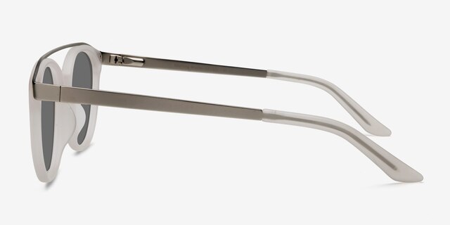 Morning Breeze Matte White Acetate-metalSunglass Frames from EyeBuyDirect, Side View
