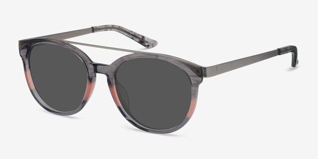Morning Breeze Gray Pink Acetate-metalSunglass Frames from EyeBuyDirect, Angle View