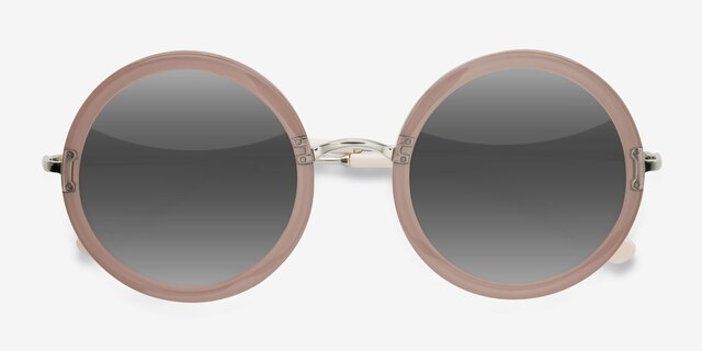 Joplin Clear Beige AcetateSunglass Frames from EyeBuyDirect, Closed View