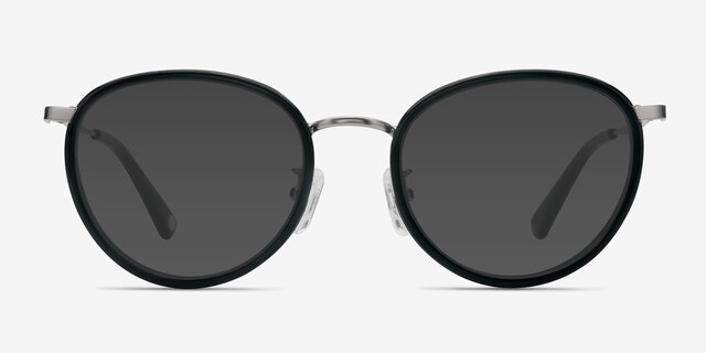Reves Noir AcétateSoleil de Lunette de vue d'EyeBuyDirect, Vue de Face