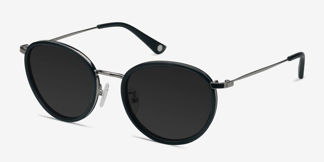 Reves Noir AcétateSoleil de Lunette de vue d'EyeBuyDirect, Vue d'Angle