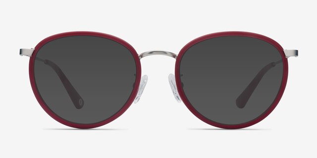 Reves Rouge AcétateSoleil de Lunette de vue d'EyeBuyDirect, Vue de Face