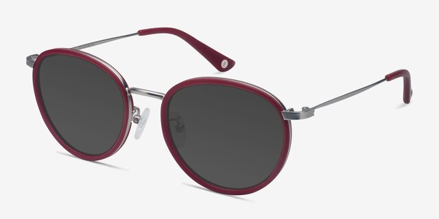 Reves Rouge AcétateSoleil de Lunette de vue d'EyeBuyDirect, Vue d'Angle
