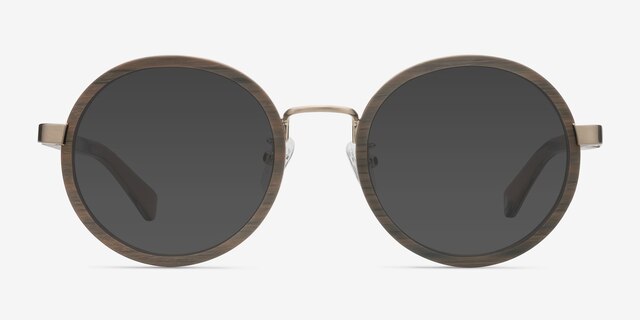 Bounce Brown Wood-textureSunglass Frames from EyeBuyDirect, Front View