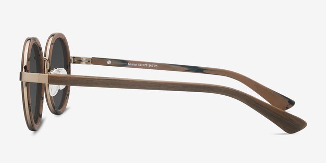 Bounce Brown Wood-textureSunglass Frames from EyeBuyDirect, Side View
